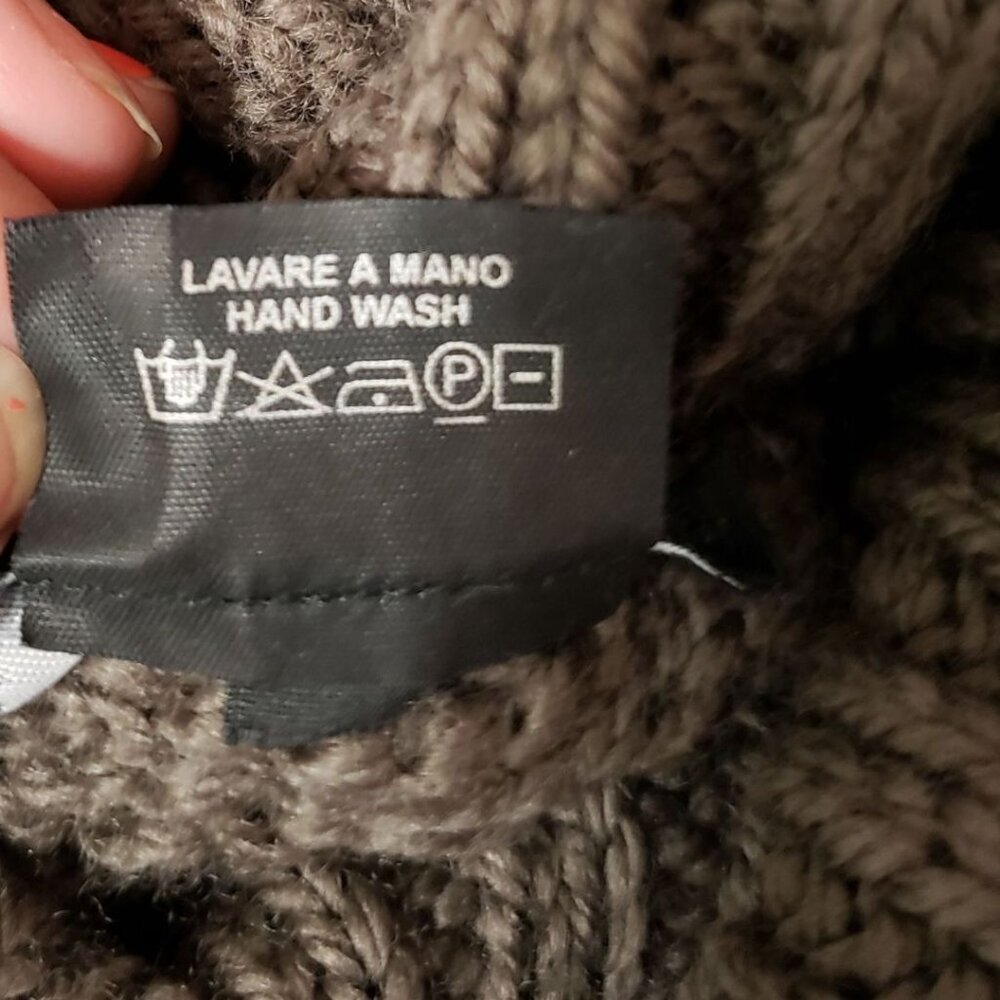 Gucci Chunky Knit Turtleneck Sweater Made In Italy Virgin Wool Brown Xlarge - Picture 10 of 12